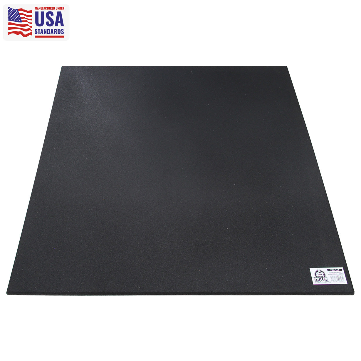 BALDOSA PISO DE CAUCHO TECNICO PARA GIMNASIO - CROSSFIT - HOGAR 100X100X2 NEGRO