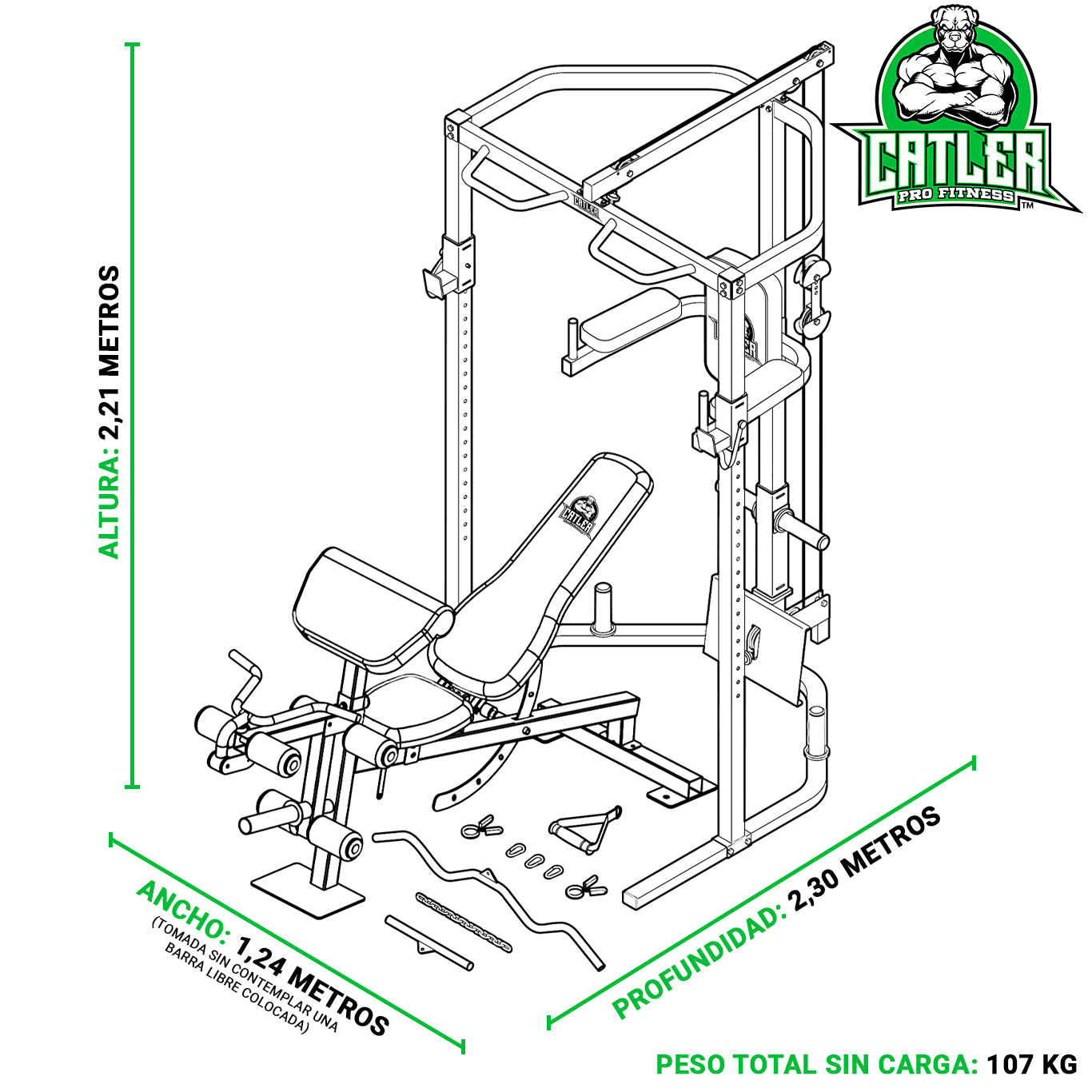 GIMNASIO MULTIFUNCION FUNCTIONAL TRAINING MACHINE MULTIGYM